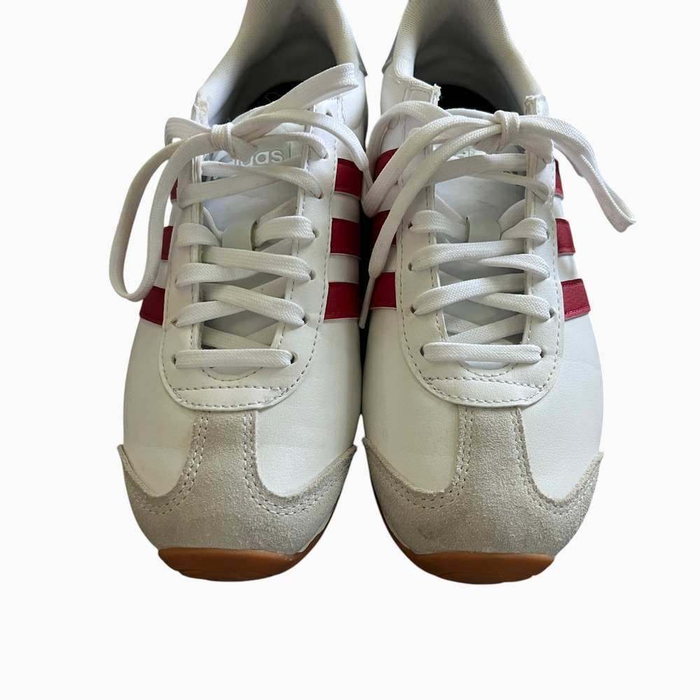 adidas Runvista Womens 8.5 White Red Gum Sneakers Cloudfoam Comfort KI6037 - Picture 5 of 7